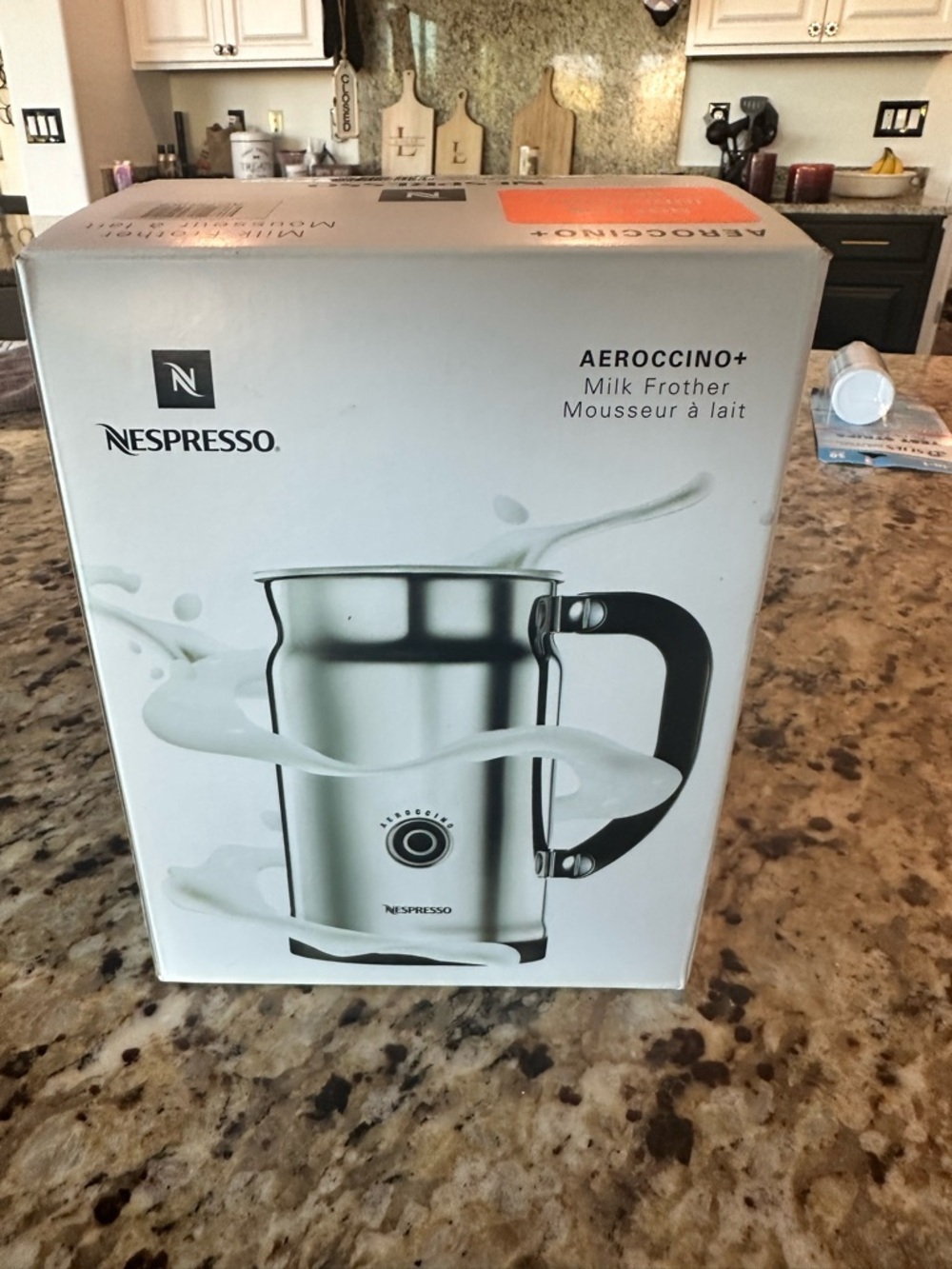 Nespresso Aeroccino+ Milk Frother in Silver with Black Handle